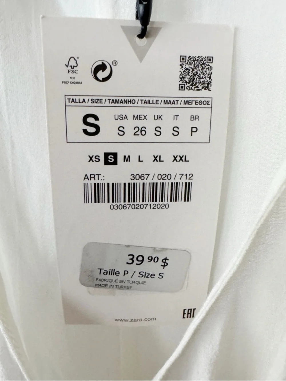 Zara White Wrap Blouse with Tie Waist NWT - Picture 7 of 10